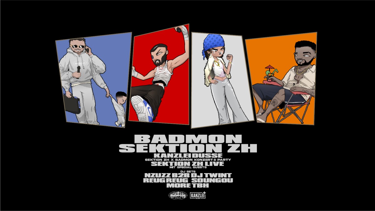 Flyer SEKTION ZÜRICH x BADMON ZÜRICH – FRIENDS & FAMILY NIGHT